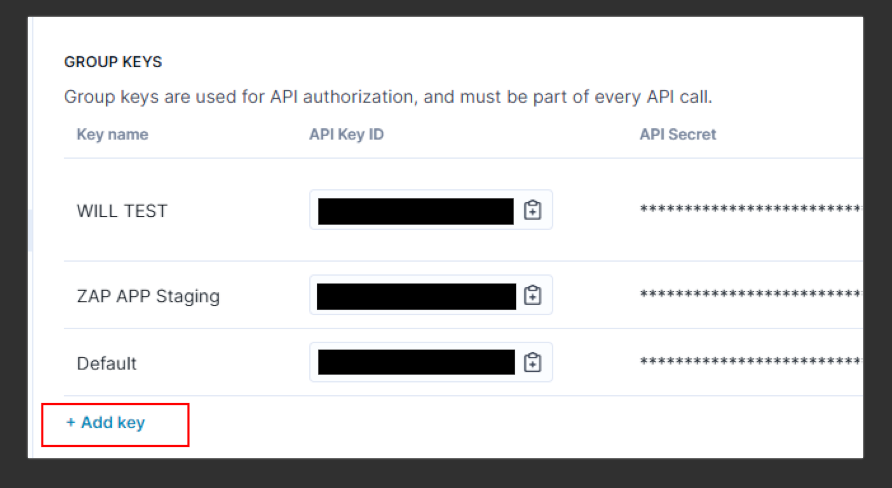 Create a new API key